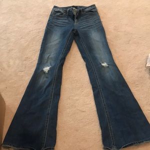 High waisted flare jeans.